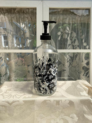 ALELION Glass Dish Soap Dispenser for Kitchen - 16 OZ Hand Soap