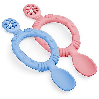 Totority 4 pcs eating training spoon baby silicone spoon silicone