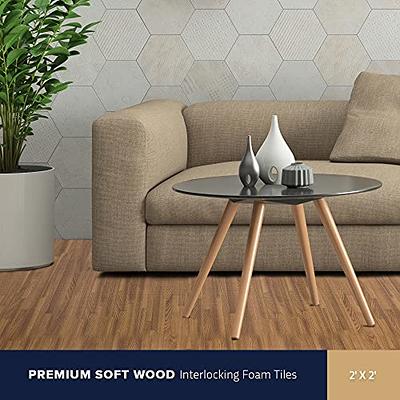 Sorbus Wood Floor Mats Foam Interlocking Wood Mats Each Tile 1 Square Foot 3/8