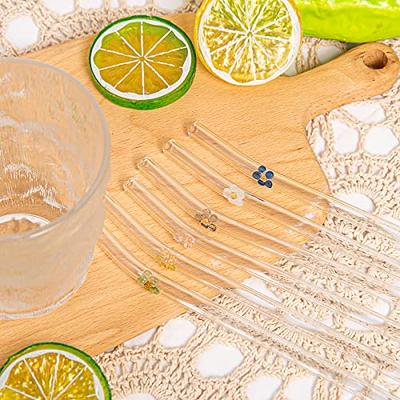 Glass Drinking Straws Cleaner, Flower Glass Straws