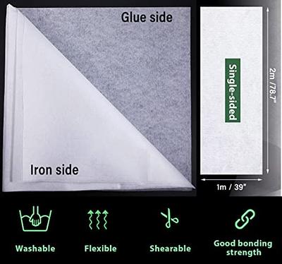 Fusible Interfacing 39 Inches x 6.5 Yards(1m X6M) Iron-On Non-Woven,Interfacing for Sewing,Cover The Needlepoint Stitches on The Back of Stitch and