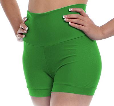 B Dancewear Girls High Waisted Dance Shorts Small Green Child and Kid Sizes  with Fold Over Band and Stretch - Yahoo Shopping
