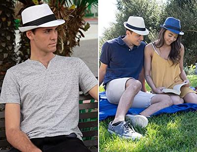 Simplicity Fedora Hats for Women Mens Panama Fedora Sun Hat Men