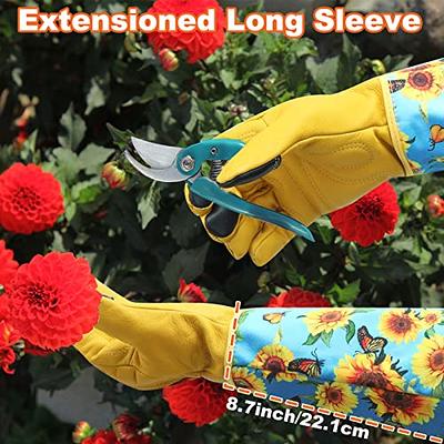 Thornproof Long Sleeve Garden Gloves | COOLJOB Large( Pack of 1) / Orange