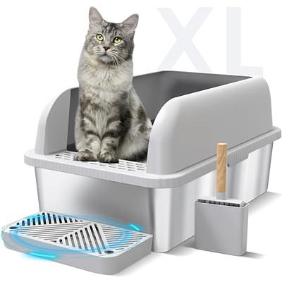 Basic Cat Litter Pan, Litter Box, Jumbo, BPA free and Easy to Clean,Gray  (22184)