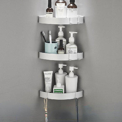 Shower Shelf Wall Mounted Space-saving Aluminum No Perforation