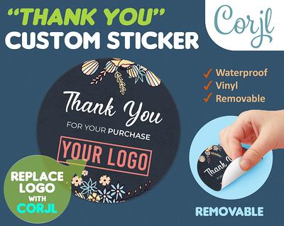 100 Round Custom Stickers, Custom Stickers for Business Logo and Labels,  Personalized Stickers, Self-Adhesive Vinyl Stickers, (Black, 6x6) - DayStar