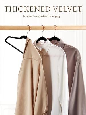 Smartor Velvet Hangers 50 Pack, Black Felt Hangers Non Slip with Rose Gold  Hook, Premium Felt