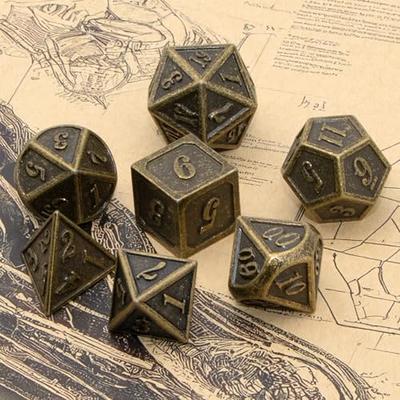 Grim Reaper Metal Dice DND Starter Set, Dungeons and Dragons polyhedral  dice Set, D&D Accessories, d and d Role Playing dice with Metal Box (Black