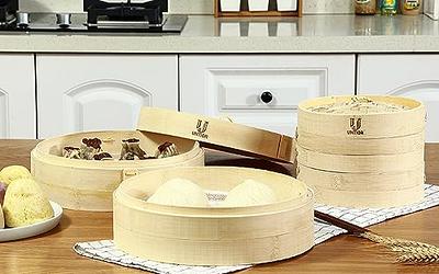 Natural Bamboo Steamer Basket for Asian Cooking, Buns, Dumplings,  Vegetables