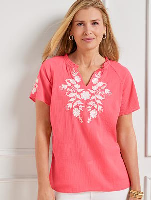 Ruffle Trim Blouse - Flourish Floral