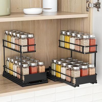 2 Packs Pull Out Spice Rack Organizer for Cabinet, Durable Slide Out Spice  Racks Organizer, Easy to Install Spice Cabinet Organizers