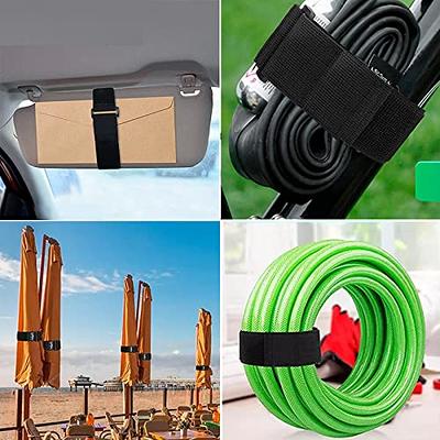 Jumpso 26FT Cable Straps 2 inch Wide with 20 Buckles, Heavy Duty Nylon Hook  and Loop Straps for Fastening Securing, 2 Rolls Reusable Cut-to-Length