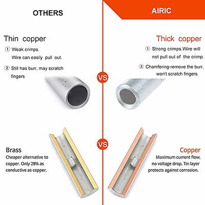 AIRIC Heat Shrink Wire Connectors 100pcs Marine Crimp Terminals 22-10 Gauge  Butt Splice Kit 