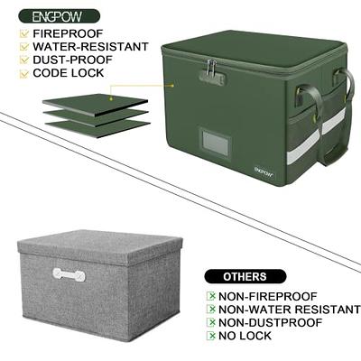  Oterri File Box with Lock, Fireproof Document Box