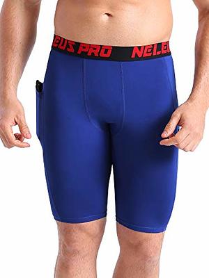 NELEUS Men's 3 Pack Compression Shorts with Phone Pockets,6064