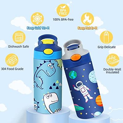 Mocaru Sublimation Kids Sippy Cup, 12oz Stainless Steel Insulated Toddler  Water Bottle with Leak-Proof Straw Lid and Handle, Children Sublimation