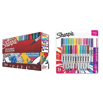 Sharpie Permanent Markers, Ultra Fine Point, Assorted Colors, 24 Count