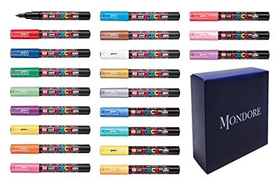Uni POSCA Paint Marker Pen - Medium Point - Non Alcohol - Odorless Water  Resistant Maker - Set of 29 (PC-5M15C & PC-5M7C & 5 Dark Colors & Gold 