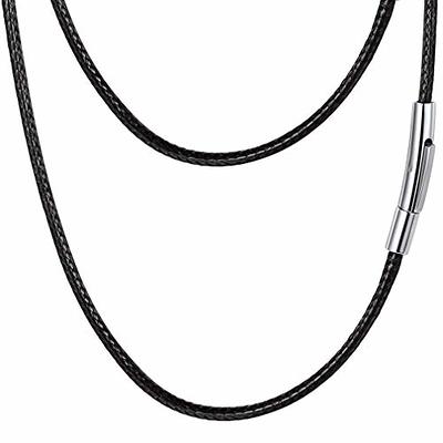 PROSTEEL 22 inch Black Necklace Chord Waxed Rope Minimalist Chain for  Jewelry Making Men Smooth Lightweight Braided Leather Cord - Yahoo Shopping