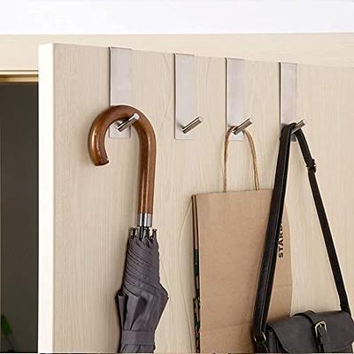 Over The Door Hooks,(4 Pack) Wide 1-3/4(1.75 inch)Fit Thick Door, Extended  to 7“ Door Hanger Heavy Duty Stainless Steel Brushed Nickel ,Hold Up to  100Lbs, Single Door Hook for Office,Bedroom(Silver) - Yahoo