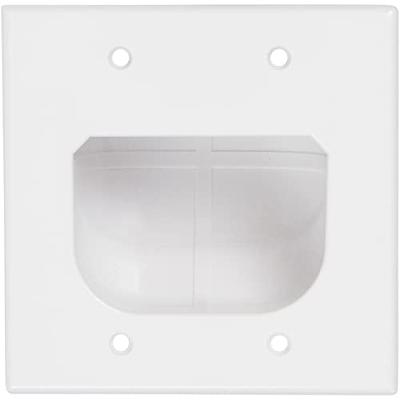 YOEMELY Cable Wall Plate White (6 Pack), Recessed Wall Plate Cable