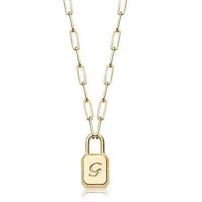 Lock Necklace for Women 14K Gold Filled Padlock Lock Pendant Chain