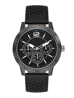 Men's (Faux) Leather Grey Dial Watch