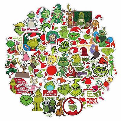 50 Pcs The Grinch Stickers Christmas Stickers for Car Laptop PVC