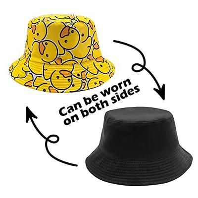 Funny Bucket Hat for Women Men, Reversible Double Side Wear 80s 90s Sun Hat
