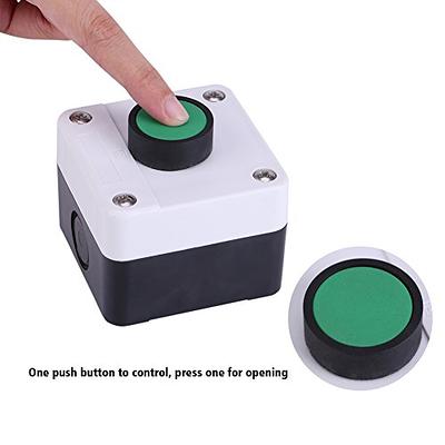 mxuteuk Momentary Push Button Switch Station Box Exit Button Switch ABS  Weatherproof for Automatic Gate Openers One Button Exterior Opener