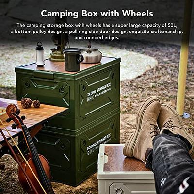 Zunate Folding Storage Camping Box with Wood Lid, 50L Storage Bin,  Collapsible Closet Organizers and Storage Container, Trunk Organizer for  Outdoor Picnic, Camping, Car, Celadon Green (OD Green) - Yahoo Shopping
