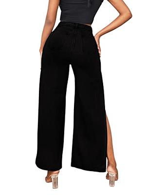 SweatyRocks Women's Casual Skinny Leggings Stretchy High Waisted Work Pants  Pockets Pockets Black XXL