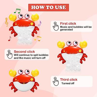 YUISTRE Crab Bubble Machine Bath Toy:Bath Bubble Maker,Blow Bubbles and Plays  Children's Songs,Bath Toys for Toddlers 1-3,Battery Operated (Red) - Yahoo  Shopping