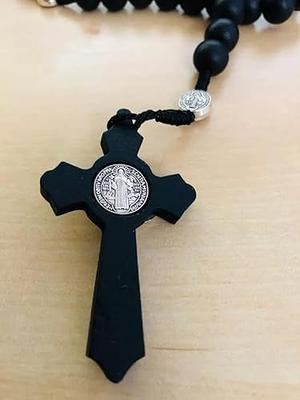 Buy Men Style Holy Long Rosary Beads Cross Jesus Cross Tone Silver And Black  Stainless Steel And Crystal Pendant Necklace For Men And Women Online at  Low Prices in India - Paytmmall.com