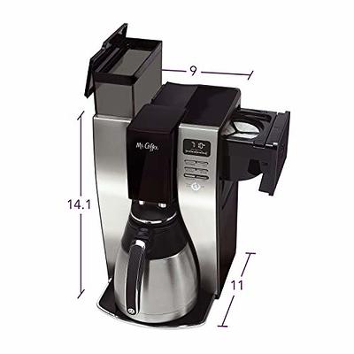 Mr. Coffee Coffee Maker, Programmable Coffee Machine with Auto Pause and  Glass Carafe, 5 Cups, Black