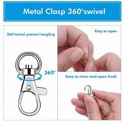 150Pcs Swivel Snap Hook Set,Stainless Steel Split Key Rings with