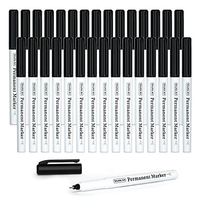 Shuttle Art Permanent Markers, 24 Colors Fine Point Assorted Colors  Permanent Marker Set, Works on Plastic,Wood,Stone,Metal and Glass for  Doodling