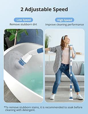 Electric Spin Scrubber, Cordless Scrubber Cleaning Brush with Long