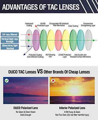 Duco Mens Sports Style Polarized Sunglasses Light Metal Frame