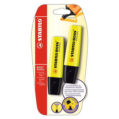 STABILO BOSS ORIGINAL Highlighter Set 2-Pen Set, Yellow - Yahoo Shopping