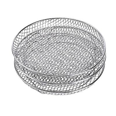 Air Fryer Three Stackable Dehydrator Racks 304 Stainless Steel Air Fryer Basket Tray Air Fryer Accessories Dishwasher Safe Fit for Oven and Press