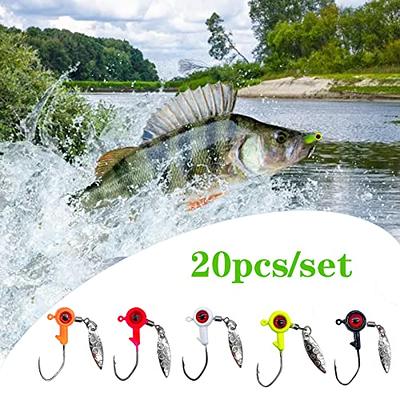 Bombite 20pcs Crappie Jig Heads,Fishing Lures Jig Head with