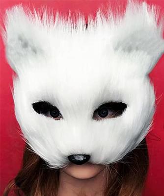  SAFIGLE Cat Mask Therian Mask Animal Mask Halloween Mask for  Kids Adults White Cat Mask Hand Painted Face Mask Animal Party Cosplay  Costume : Clothing, Shoes & Jewelry