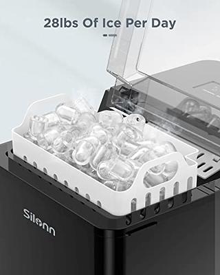 Silonn Countertop Ice Maker Machine, Fast Ice in 7 Min, 28 lbs of