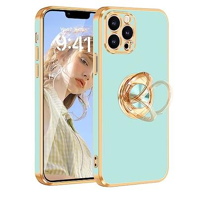 for iPhone 14 Pro Max Hard Case, with Camera Cover & Kickstand Holder,  Built-in 360°Rotate Ring Stand Anti-scratch Drop Protection Magnetic Phone  Case for Apple iPhone 14 Pro Max - Blue 