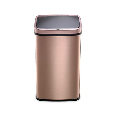  NINESTARS Automatic Touchless Infrared Motion Sensor Trash Can  with Stainless Steel Base & Oval, Silver/Black Lid, 21 Gal : Home & Kitchen