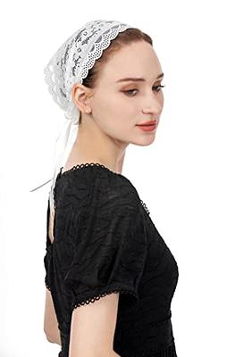 Pearl and Lace Headband Bridal Veil: Turban Headpiece