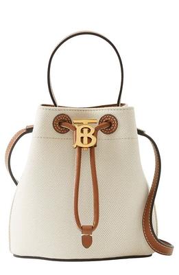 Mini T Monogram Contrast Embossed Bucket Bag: Women's Designer
