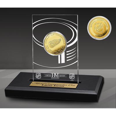 Detroit Red Wings Puck - Stanley Cup Years Gold Medallion